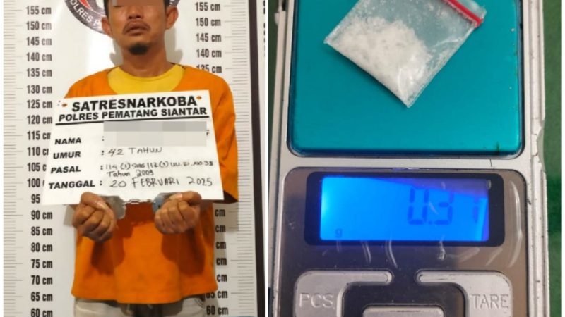 Pengedar Sabu Warga Jalan Singosari Diamankan Satresnarkoba Polres Pematangsiantar