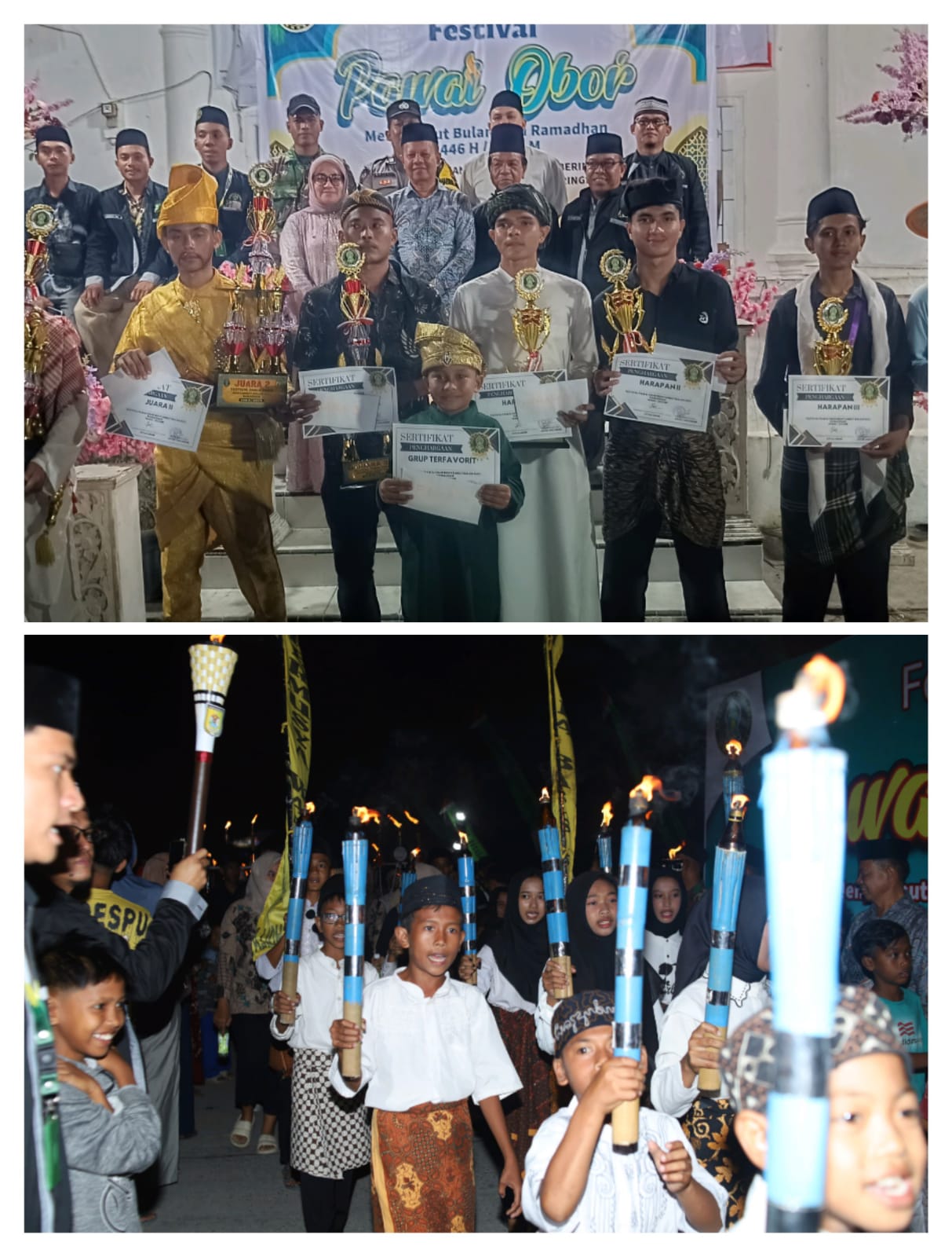 Tradisi Pawai Obor Sambut Ramadhan 1446 Hijriah di Kecamatan Tanjung Beringin