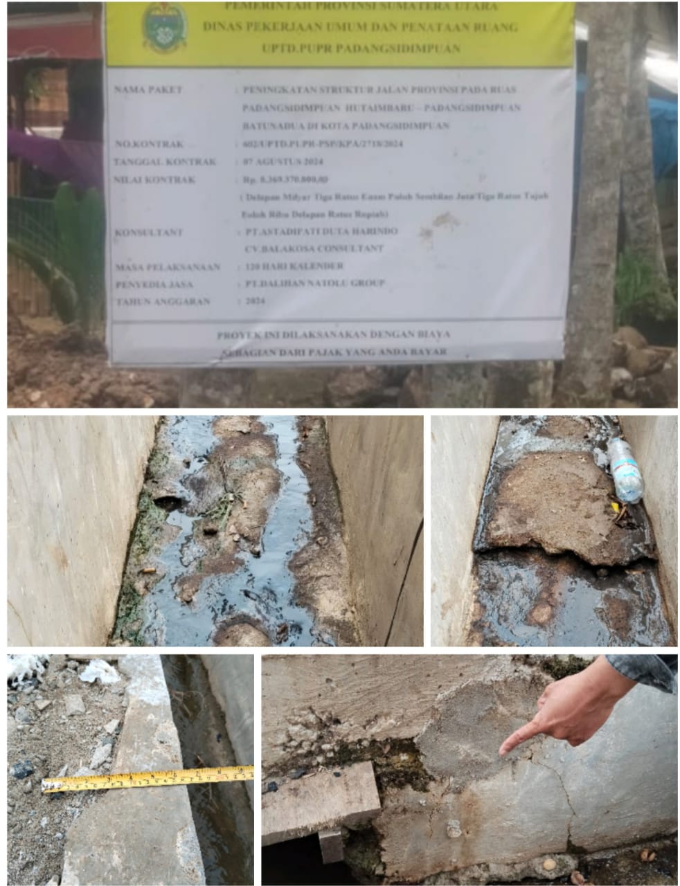 Dugaan Korupsi Proyek UPTD PUPR Provinsi Sumut Pekerjaannya Asal asalan dengan Anggaran 8,5 Milyar