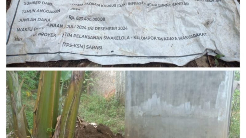 Proyek Pembangunan Tengki Septik Individual Perdesaan Tapsel Diduga Ajang Korupsi!