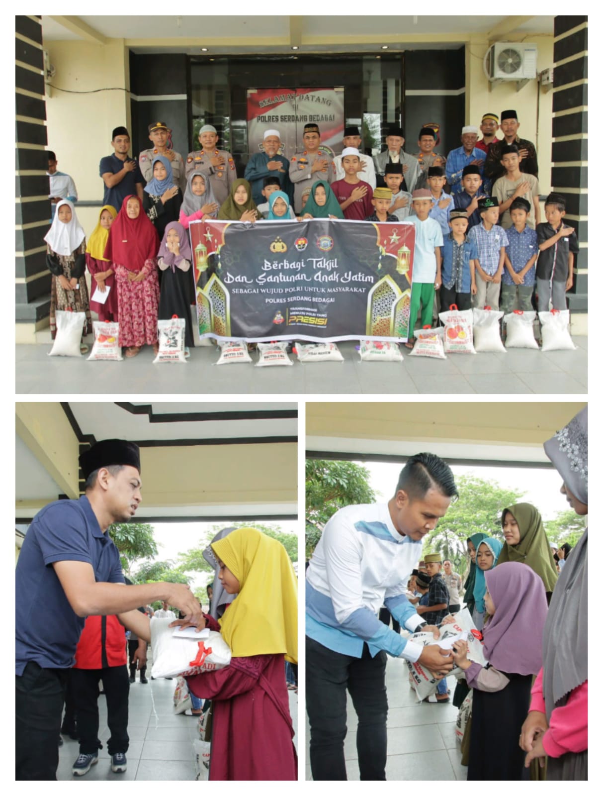 Ramadhan Berbagi, Polres Sergai bersama Ulama Salurkan Tali Asih Kepada Anak Yatim