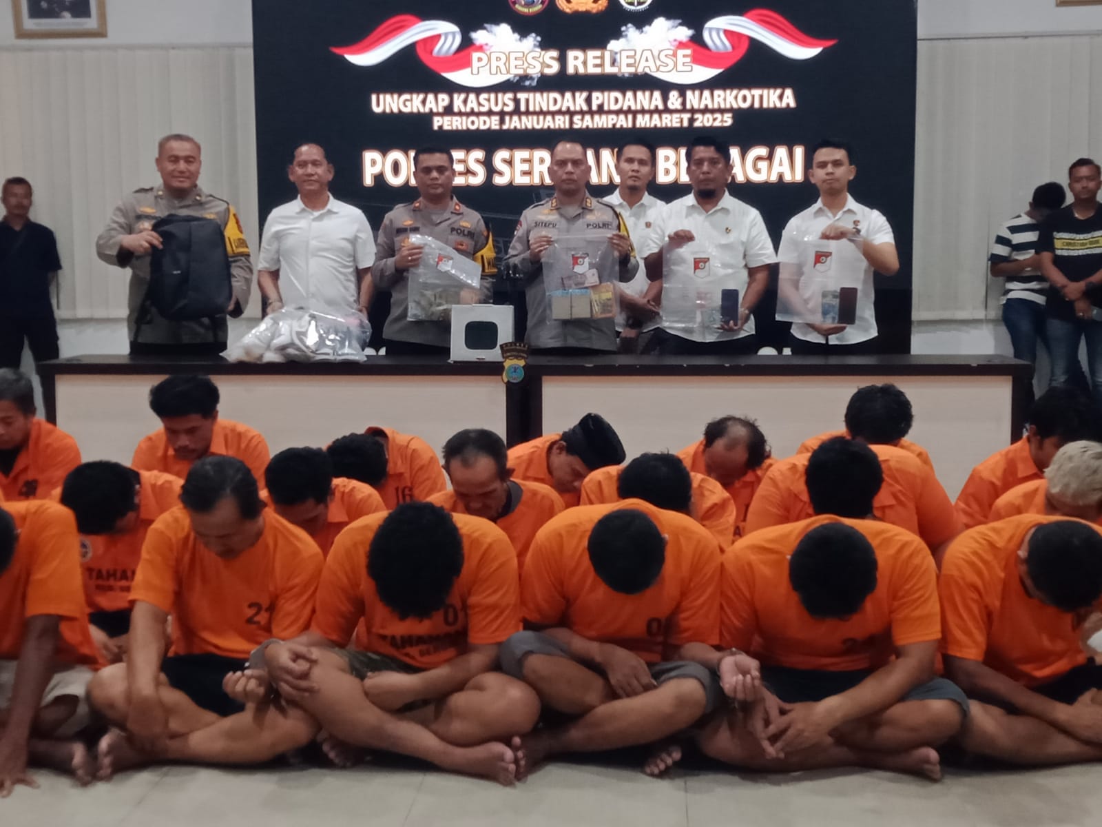 Polres Sergai Gelar Press Release Ungkap Kasus Tindak Pidana dan Narkotika Selama Tiga Bulan Tahun 2025