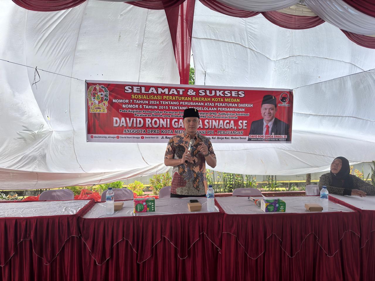 Beri Pemahaman Tentang Kebersihan Sampah, David Roni G Sinaga Sosialisasikan Perda No. 6 Tahun 2015