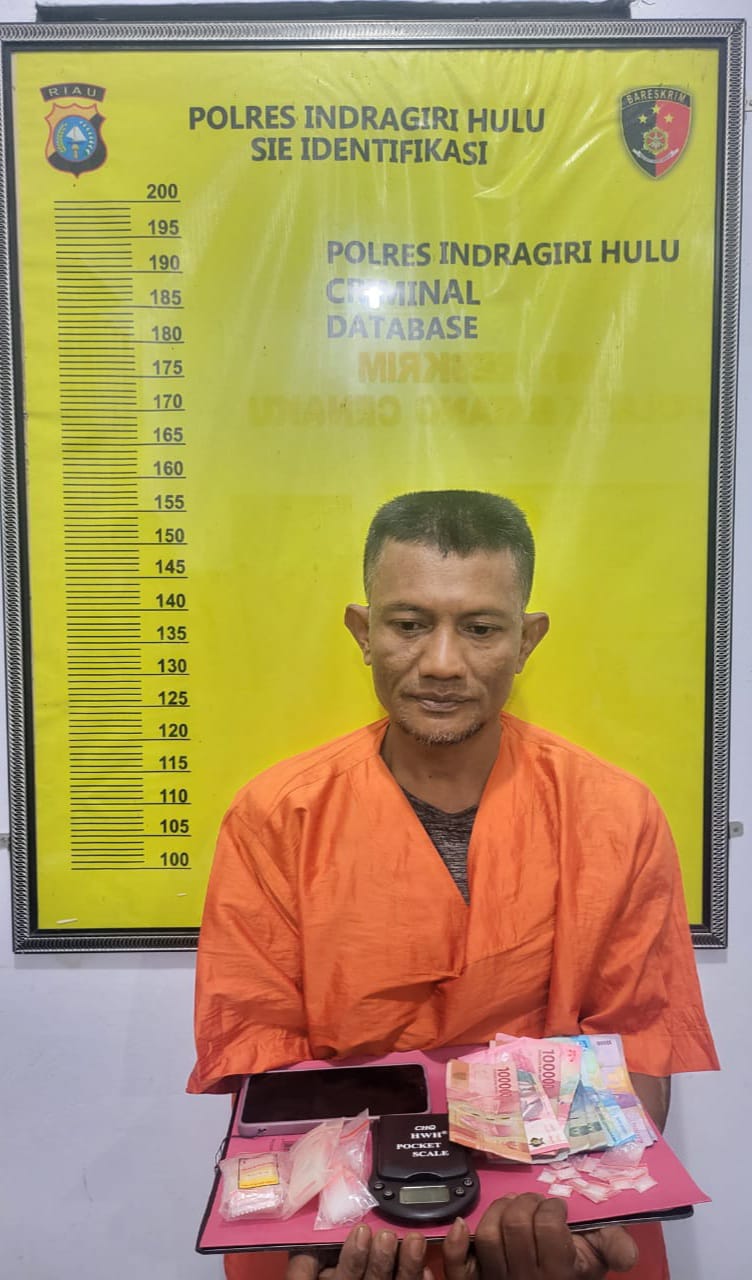 Polsek Batang Cenaku Inhu Ringkus Pemilik Sabu, 14 Paket di Amankan