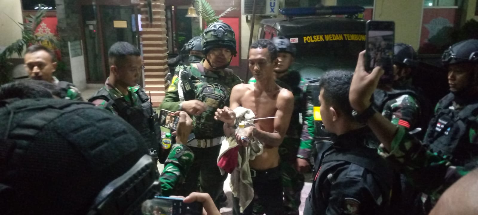 Denpom 1/5 Medan Patroli  Anti Begal di Seputaran Medan
