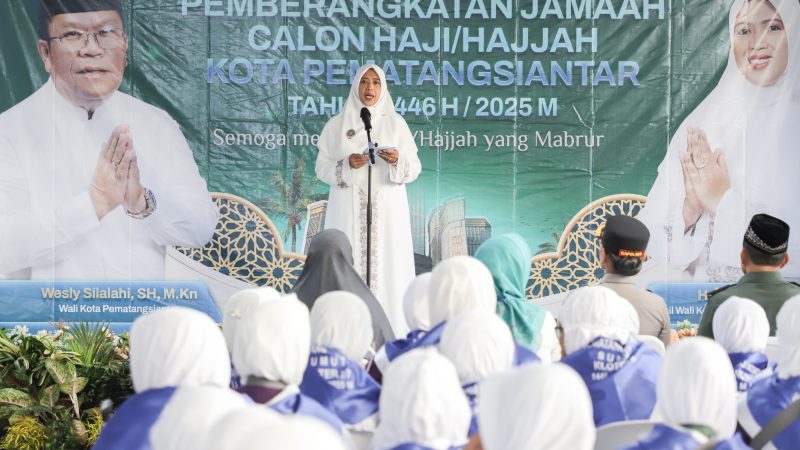 Wali Kota Pematangsiantar Diwakili Wakil Wali Kota Herlina bersama Unsur Forkopimda Lepas Keberangkatan 111 Jamaah Calon Haji Kota Pematangsiantar Tahun 1446 H/2025 M