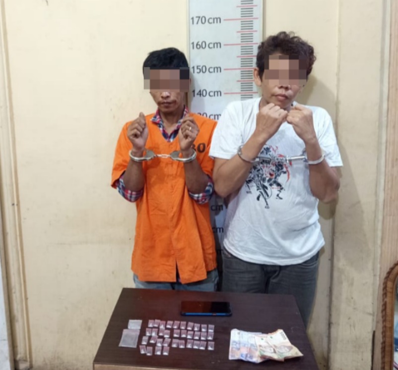 Sebanyak 34 Paket Sabu dan Dua Tersangka di Amankan Satres Narkoba Polres Langkat