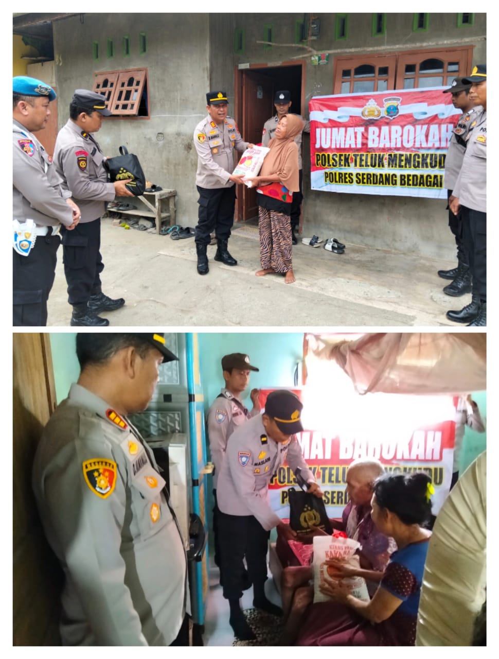 Polri Peduli, Polres Sergai Beri Bansos Pada Kaum Dhuafa
