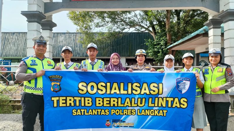 Sat Lantas Polres Langkat Laksanakan sosialisasi Tertib Berlalu Lintas untuk Masyarakat