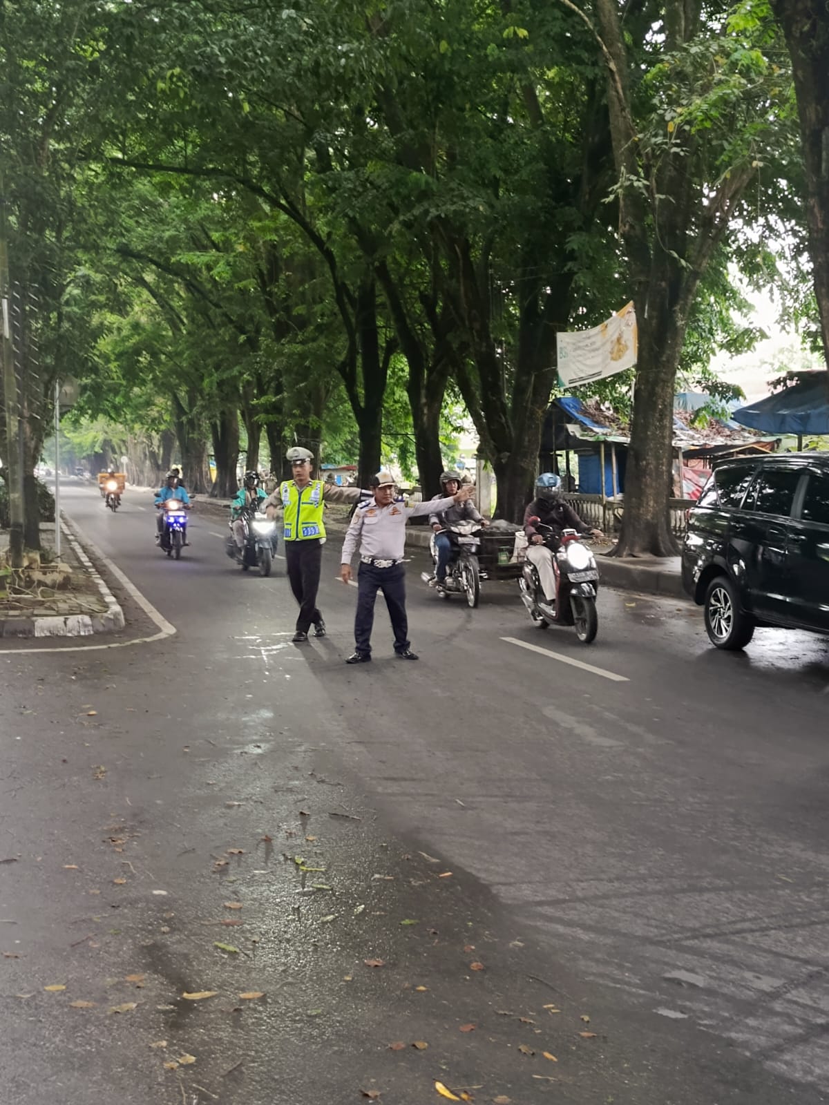 Untuk Kelancaran Lalu Lintas Satlantas Polres Langkat Laksanakan Strong Point