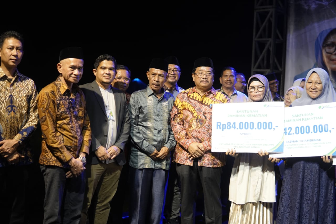 HUT Ke-26 Aceh Singkil, BPJS Ketenagakerjaan Aceh Selatan Tapak Tuan Serahkan Klaim Kematian Kepada ahli Waris