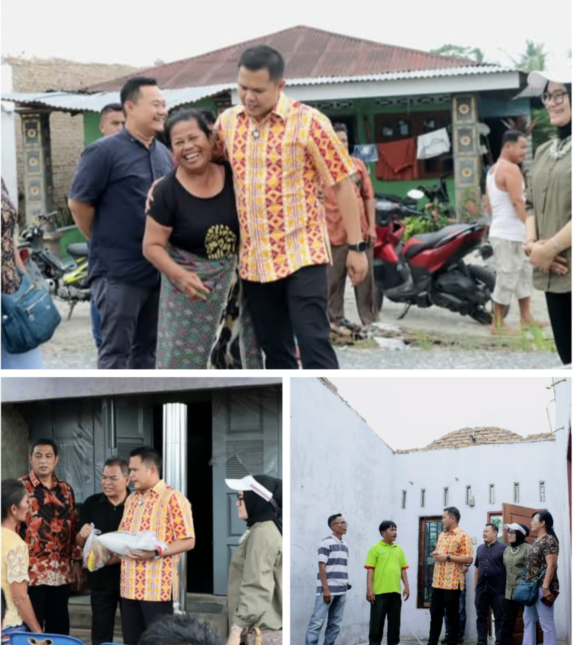 Wabup Sergai Berikan Bantuan Korban Angin Puting Beliung
