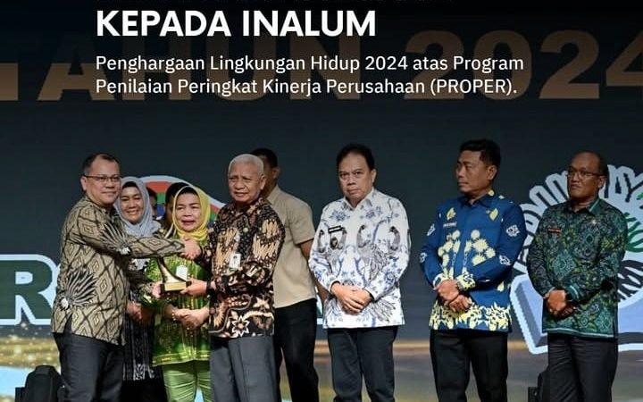 PT Inalum Raih Penghargaan Lingkungan Hidup Dari Pemprovsu Atas Penilaian Peringkat Kinerja Kategori Emas