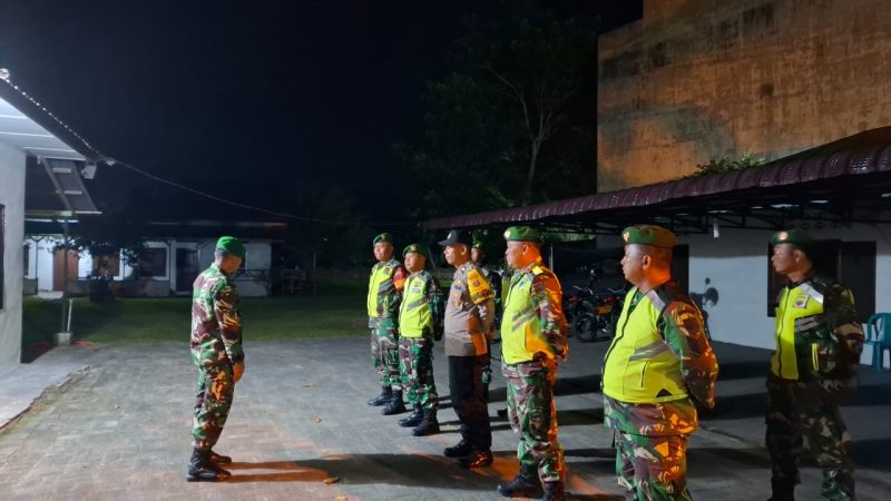 Jaga Kamtibmas, Polsek Firdaus Polres Sergai dan Koramil 11/TB Patroli Gabungan Malam Hari
