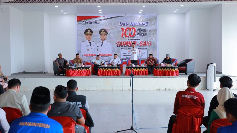 Bupati Aceh Barat, Tarmizi, Bersama Wakil Bupati Said Fadheil Menggelar Kegiatan “Kritik Konstruktif 100 Hari Kerja”