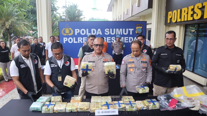 Polrestabes Medan Menggagalkan Upaya Peredaran 22 Kg Sabu, Satu Tersangka Residivis Ditangkap
