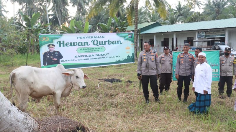 Kapolres Tanjung Balai Serahkan Hewan Qurban Kapolda Ke Pondok Pesantren Iman Ilmu Amal