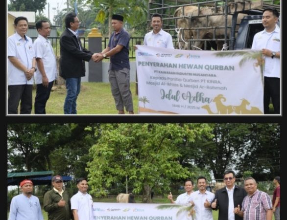 PT Kawasan Industri Nusantara (PT KINRA) Serahkan 3 Ekor Sapi Qurban Pada Hari Raya Idul Adha 1446 H