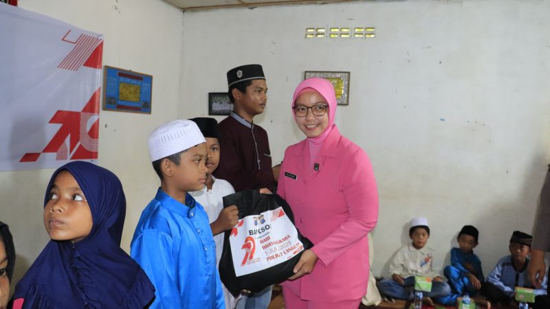 Jelang HUT Bhayangkara ke-79, Bhayangkari Polres Langkat Berbagi Kasih di Panti Asuhan