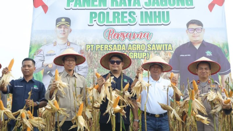 Pemda Bersama Polres Inhu Panen Raya Jagung Di PT PAS