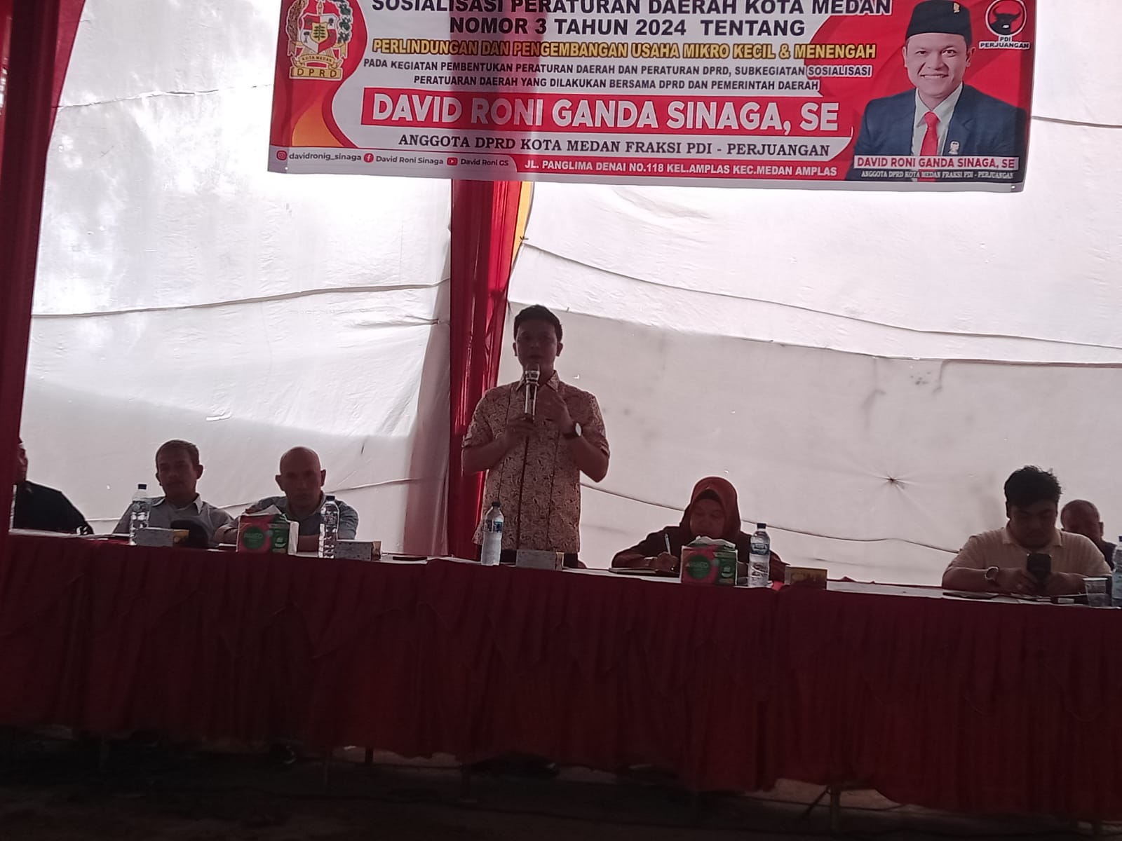 David Roni G Sinaga, Sosialisasikan Perda No.3 Tahun 2024 Tentang Perlindungan dan pengembangan UMKM
