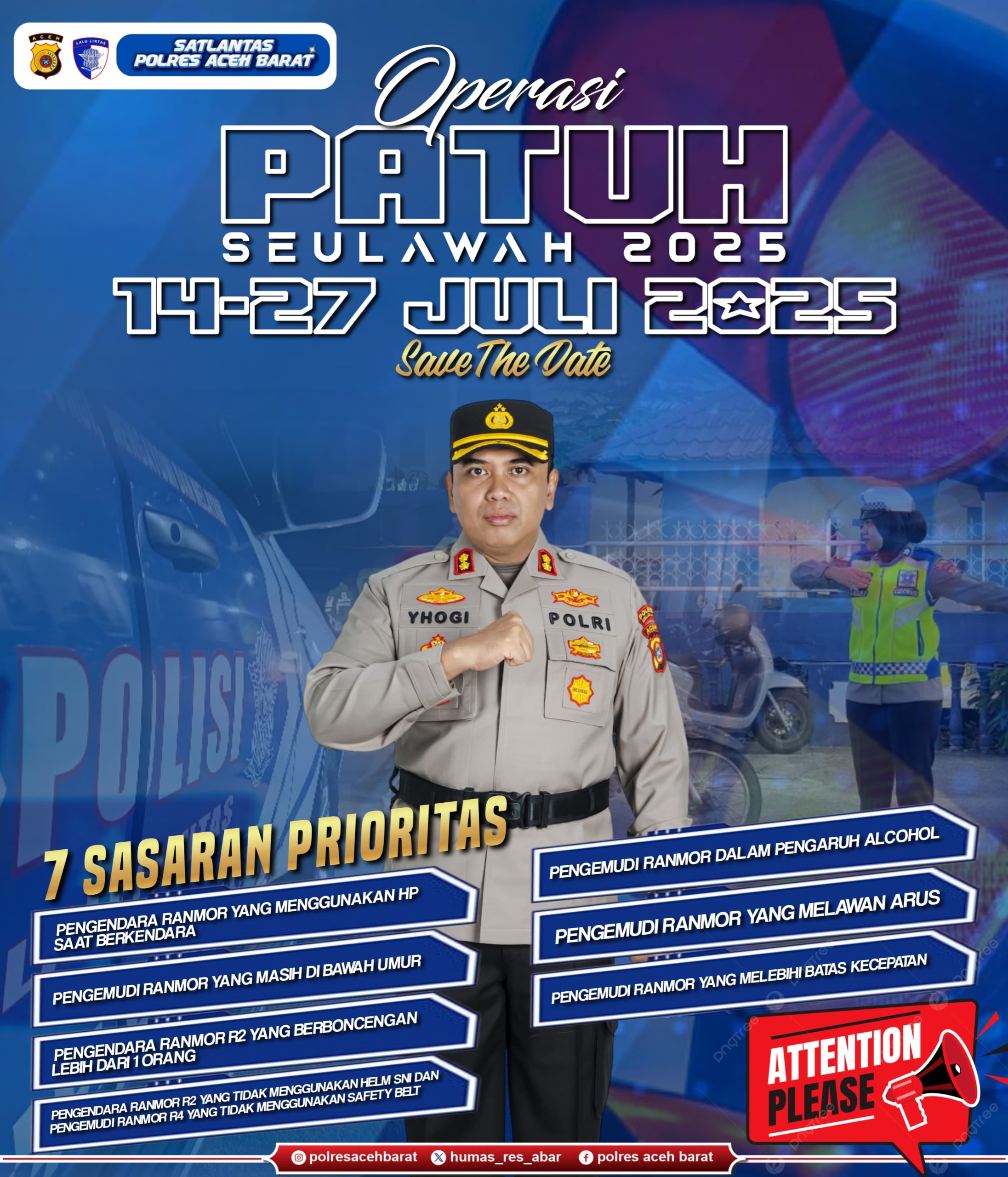 Operasi Patuh Seulawah 2025 Digelar, Ini Prioritas Utama Polres Aceh Barat