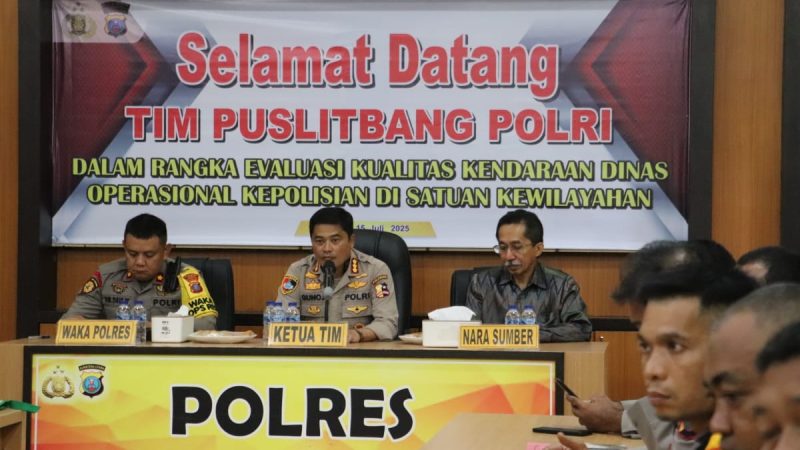 Kunjungan Kerja Puslitbang Polri ke Polres Langkat, Evaluasi Kualitas Kendaraan Dinas Operasional Kepolisian