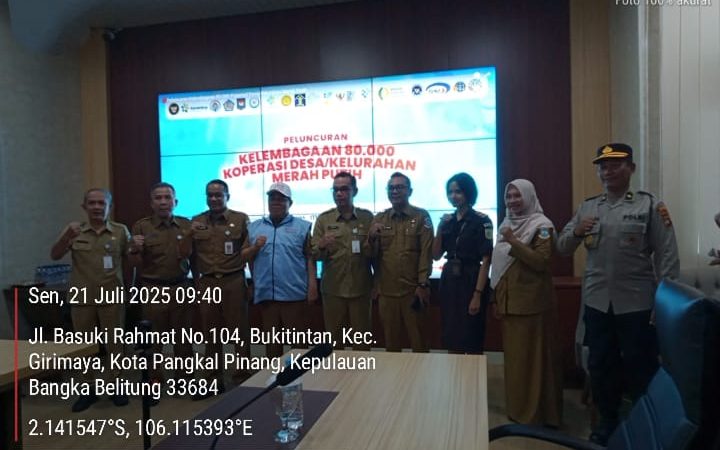 Asisten Pemkot Pangkalpinang Hadiri Peluncuran 80.000 Kopdes Merah Putih Oleh Presiden RI