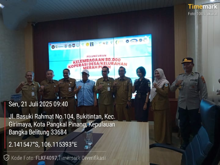 Asisten Pemkot Pangkalpinang Hadiri Peluncuran 80.000 Kopdes Merah Putih Oleh Presiden RI