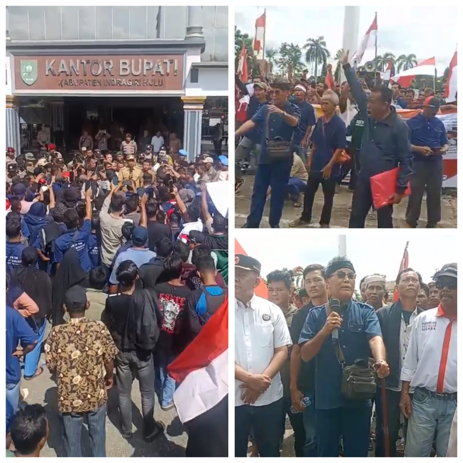 Lima Desa Unjuk Rasa Di Kantor Bupati Tuntut Pemerintah Mengakomodasi PT.Inecda Plantations Dan PT Gandaera Hendana Keluarkan 20 Persen Dari Luasan Lahan HGU Untuk Masyarakat.