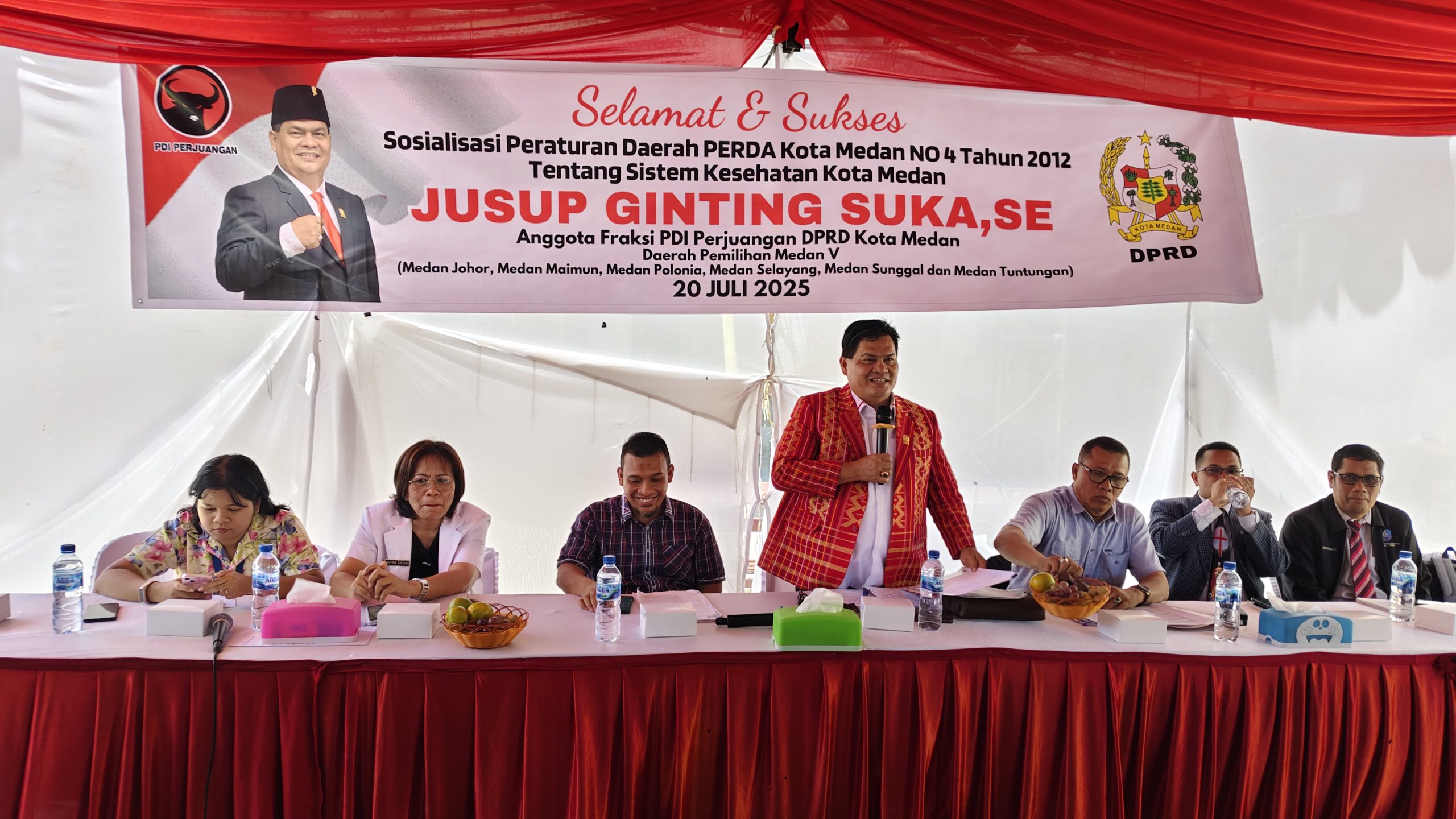 Selenggarakan Sosperda No.4 Tahun 2012 Tentang Sistem Kesehatan Kota Medan, Jusup Ginting Suka Menghimbau Warga Manfaatkan Pelayanan Kesehatan Gratis dari UHC