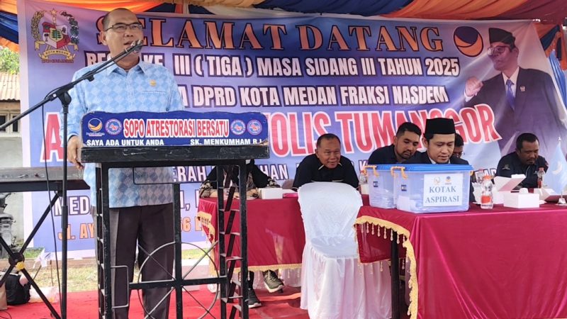Membludak, Ribuan Masyarakat Kecamatan Medan Petisah Hadiri Kegiatan Reses ke III Masa Sidang III Tahun 2025 Antonius Tumanggor