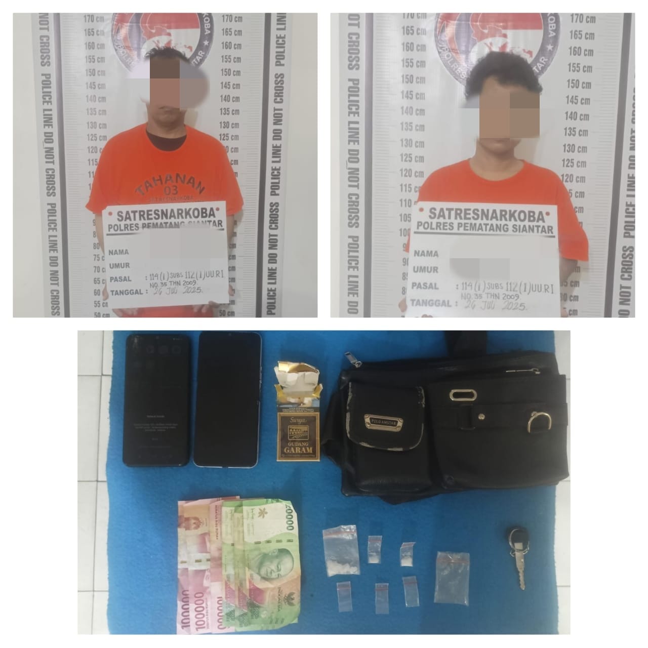 Sat Resnarkoba Polres Pematangsiantar Ungkap Peredaran Narkoba, Amankan Dua Laki Laki dengan Barbut 3 Paket Sabu