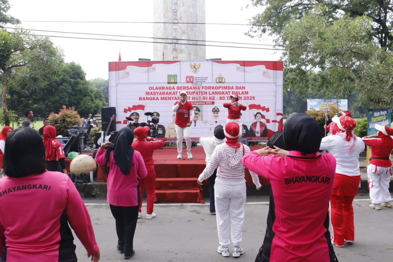 Polres Langkat Polda Sumut Semarakan Kemerdekaan HUT RI ke 80,Gelar Olahraga Bersama Forkopimda dan Masyarakat