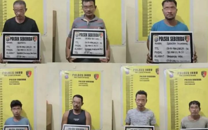 Polsek Seberida Tangkap 7 Pelaku Pencurian Sapi ” Satu Pelaku Anak  Pemilik Sapi