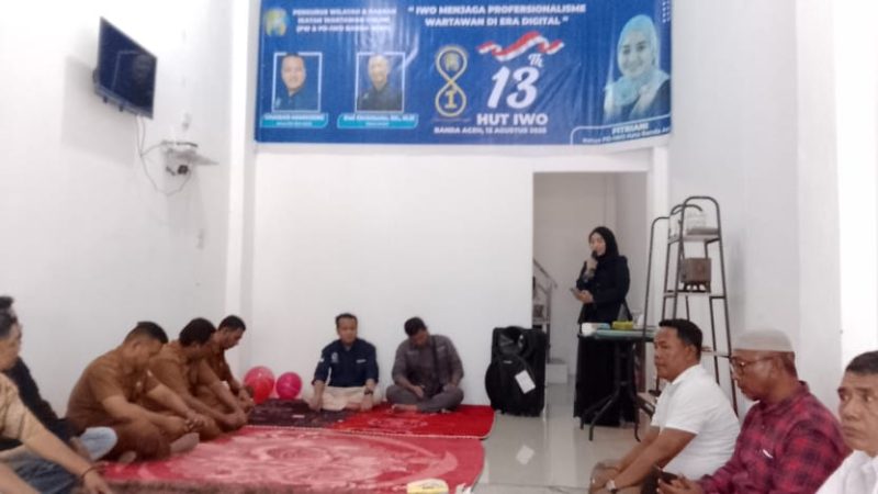 PW IWO Aceh Rayakan HUT ke-13, Teguhkan Komitmen Profesionalisme Wartawan di Era Digital