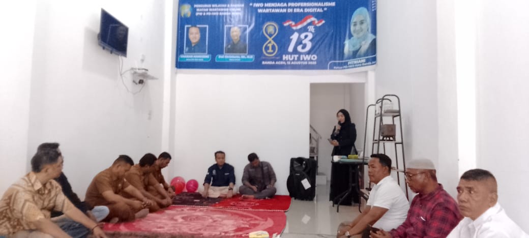 PW IWO Aceh Rayakan HUT ke-13, Teguhkan Komitmen Profesionalisme Wartawan di Era Digital