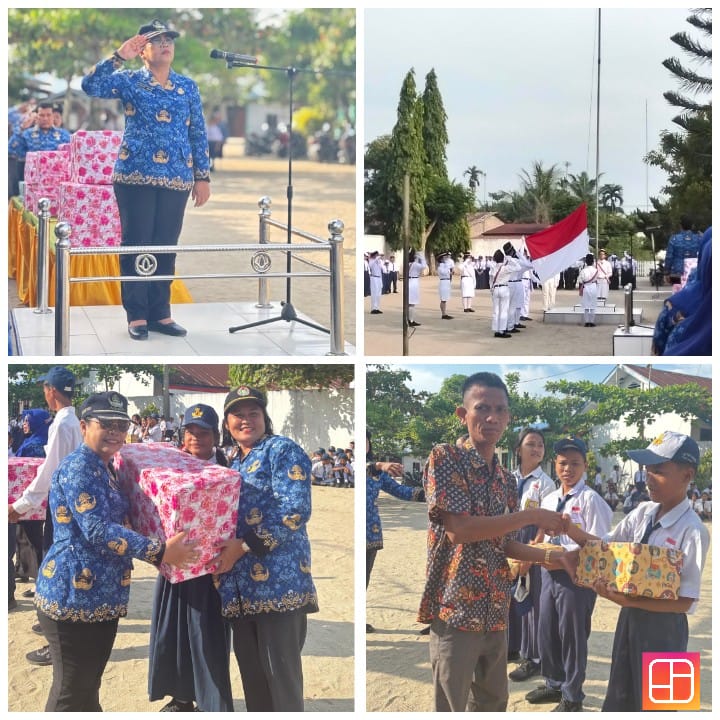 Kasek UPT SMP Negeri 2 Air Putih Bertindak Sebagai Pembina Upacara Pengibaran Bendera Merah Putih Dalam Rangka Peringatan HUT RI ke – 80 Tahun