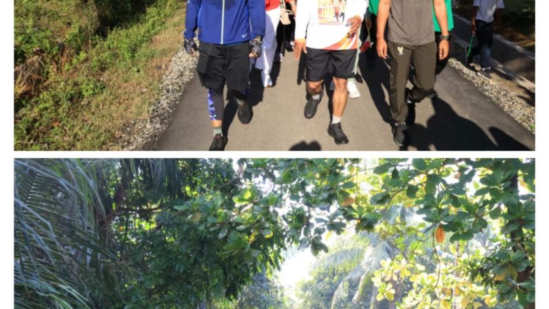 Semarak Kemerdekaan RI, Bupati dan Wabup Sergai Lepas Jalan Santai serta Resmikan Jalan Dolok Masihul