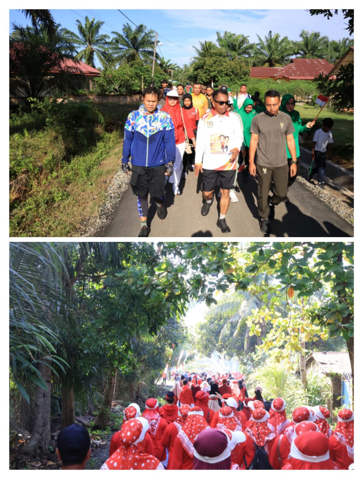 Semarak Kemerdekaan RI, Bupati dan Wabup Sergai Lepas Jalan Santai serta Resmikan Jalan Dolok Masihul