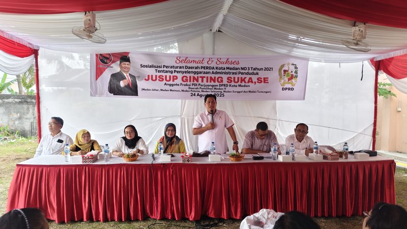 Sesi Pertama Pelaksanaan Sosperda Tentang Adminduk, Jusup Ginting Suka Ajak Masyarakat Simpang Selayang Periksa KTP dan KK