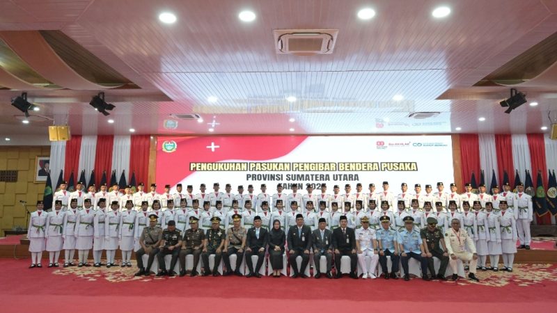 Gubernur Sumut Bobby Nasution Kukuhkan Paskibraka Sumut 2025