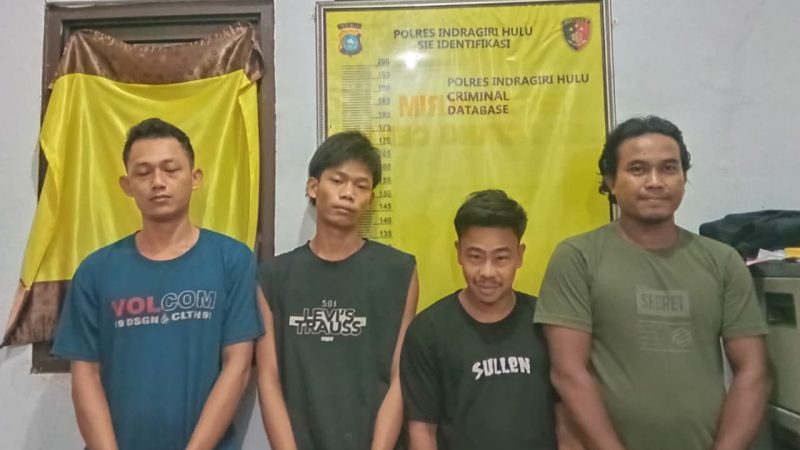 Polsek Batang Cenaku Inhu Amankan Empat Pelaku, Puluhan Gram Sabu Disita