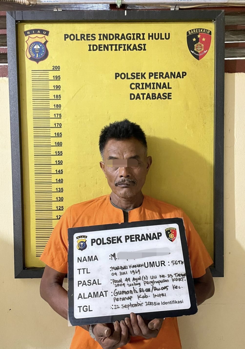 Polsek Peranap Inhu Bekuk Pembakaran Istri Dalam Kebun Sawit