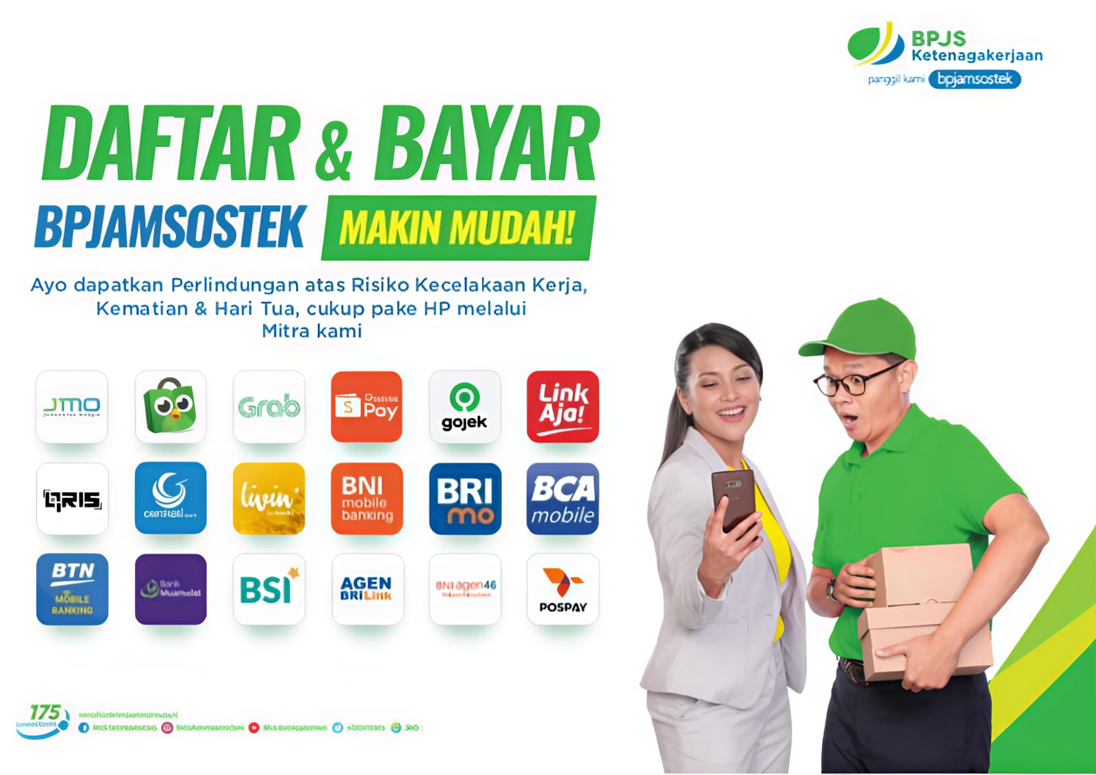 Bebas Pilih Kanal, Daftar dan Bayar luran BPJS Ketenagekrjaan Makin Mudah!