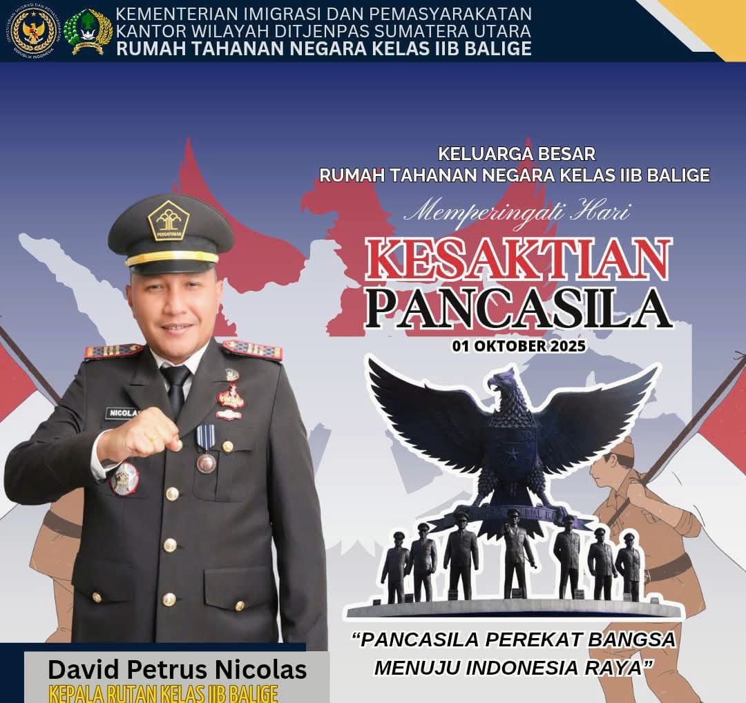 Rutan Balige Peringati Hari Kesaktian Pancasila 2025, Tegaskan Semangat Persatuan Bangsa