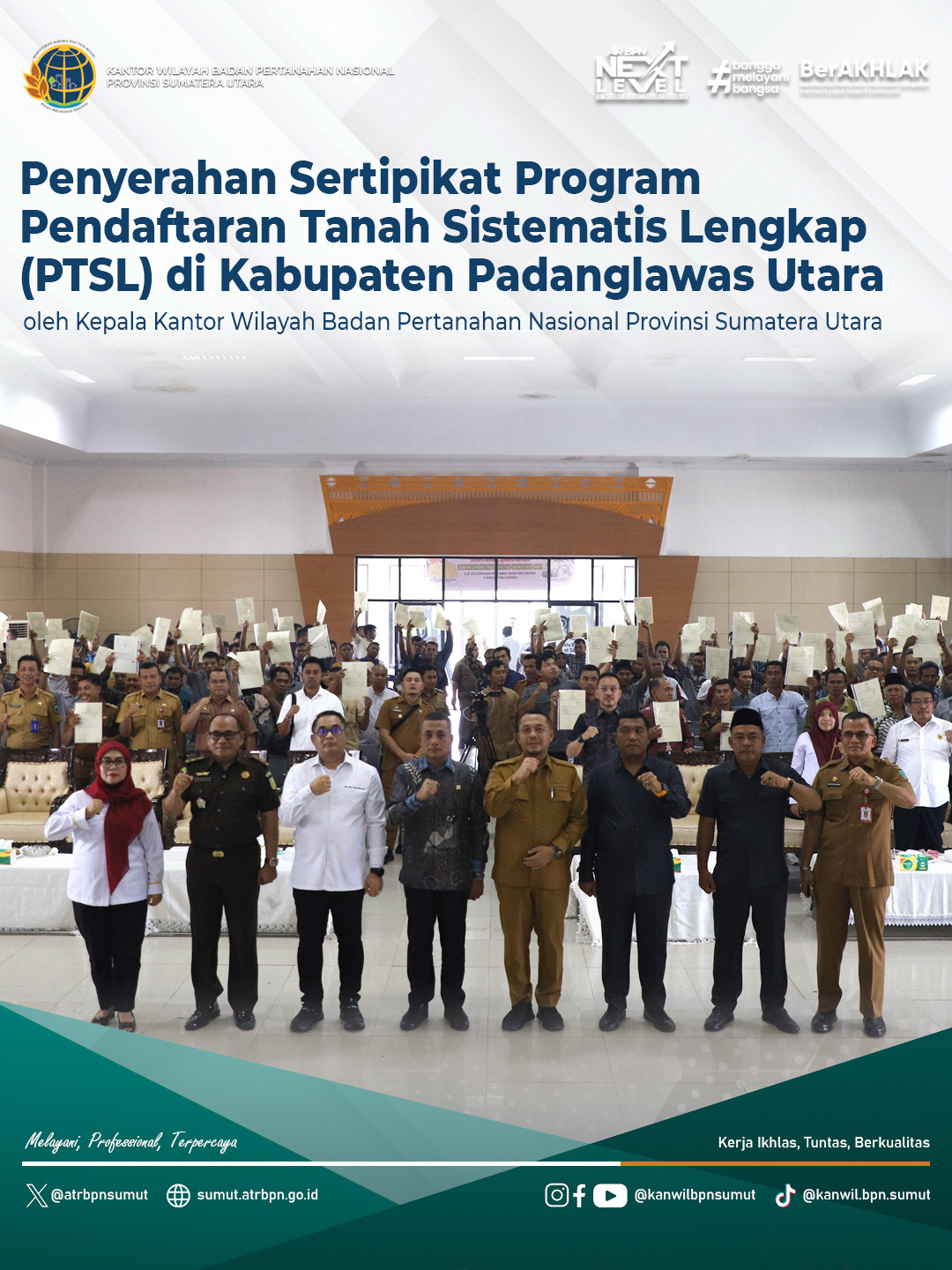 Penyerahan Sertipikat Program PTSL di Kabupaten Padang Lawas Utara