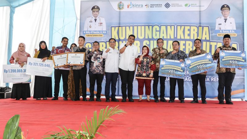 Gubernur Sumatera Utara Kunjungi KEK Sei Mangkei dalam Agenda Pengelolaan Tenaga Kerja dan Penyerahan Kartu BPJS Ketenagakerjaan kepada Pekerja Rentan