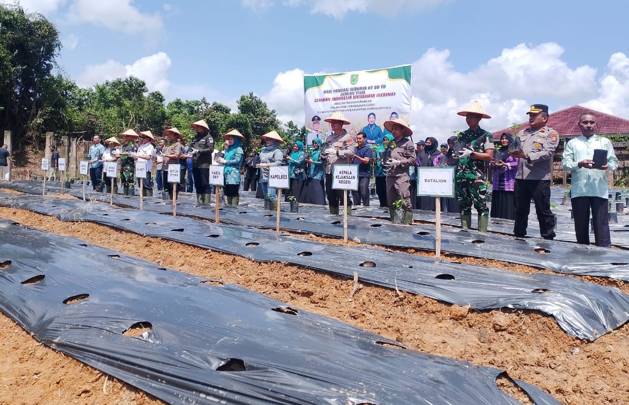 Bebas Rawan Pangan, Bupati Inhu Bersama Forkopimda  Lakukan Gerakan Tanam Cabai