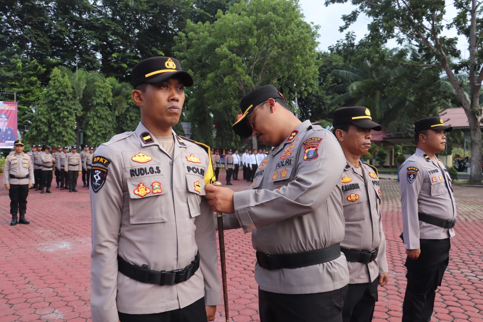 Kapolres Langkat Polda Sumut Pimpin Apel Pelantikan dan Peresmian Pamapta